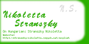 nikoletta stranszky business card